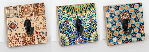 [9275050] CROCHET BOIS ET RÉSINE 10 CM MOSAÏQUE 2