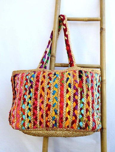 [4075237] BAG MULTICOLOUR JUTE-SARI 45X30