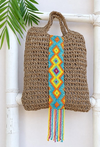 [4075805] BOLSO NUPUR DE YUTE CON CUENTAS 33